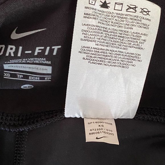 Nike Pro Dri Fit BE STRONG Womens Size XS Leggings Capri Pants Black Running - Picture 8 of 10